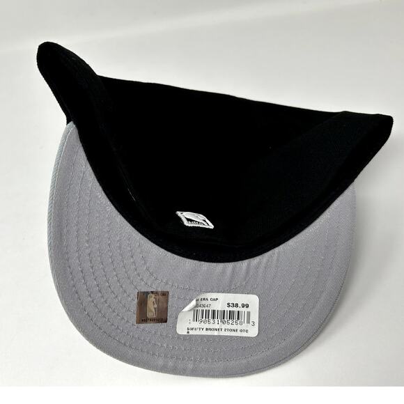 NBA BROOKLYN NETS Mens 2-Tone 59FIFTY Fitted New Era Cap, 8, Black - Picture 3 of 5